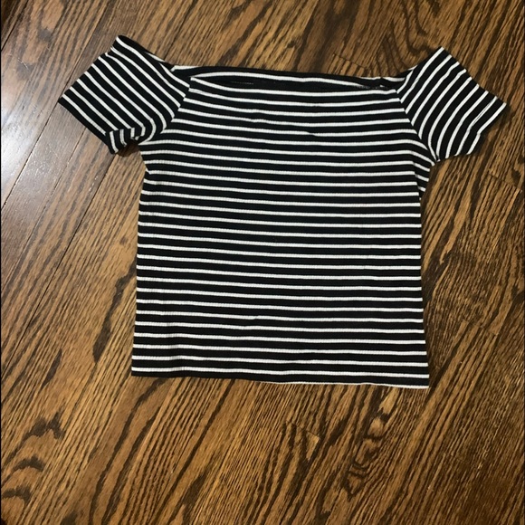 2/$20 off shoulder striped top. - Picture 2 of 3